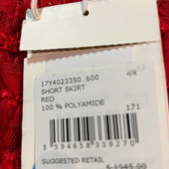 Givenchy NWT Red Hot Skirt Chiffon Ribbon Knee Length S 4 - Picture 5 of 6